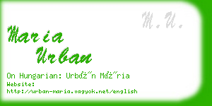 maria urban business card
